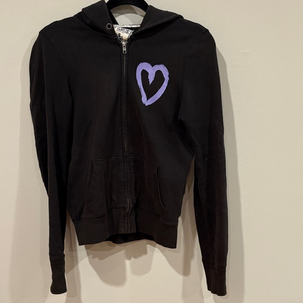 PINK Victoria's Secret Black Zip-Up Hoodie
